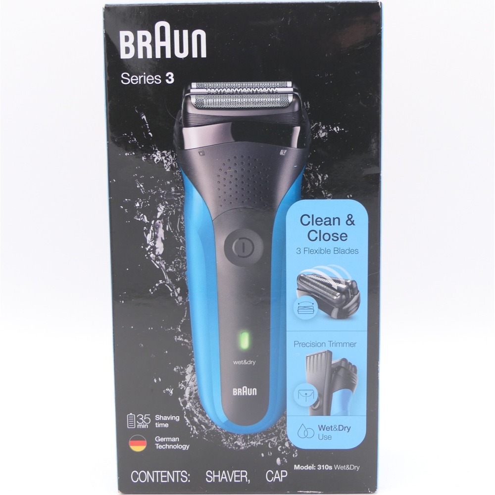 BRAUN Series 3 Wet & Dry Clean & Close 3-Blade Shaver + Precision Trimmer 310s